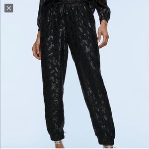 Zara Black Leopard Print Joggers. Size Small.